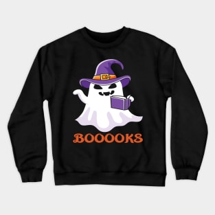 Halloween Booooks Ghost Reading Crewneck Sweatshirt